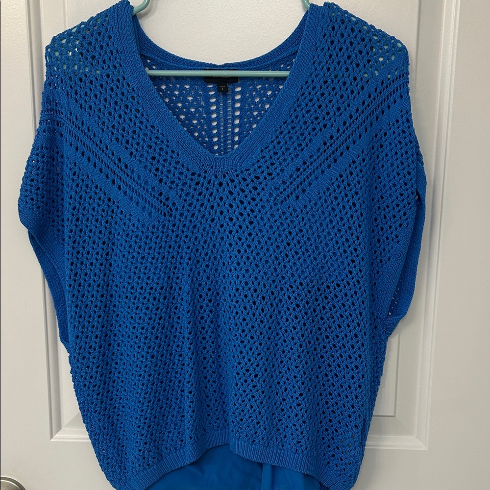Express Vibrant Blue Open-Knit Top w/ matching Cami